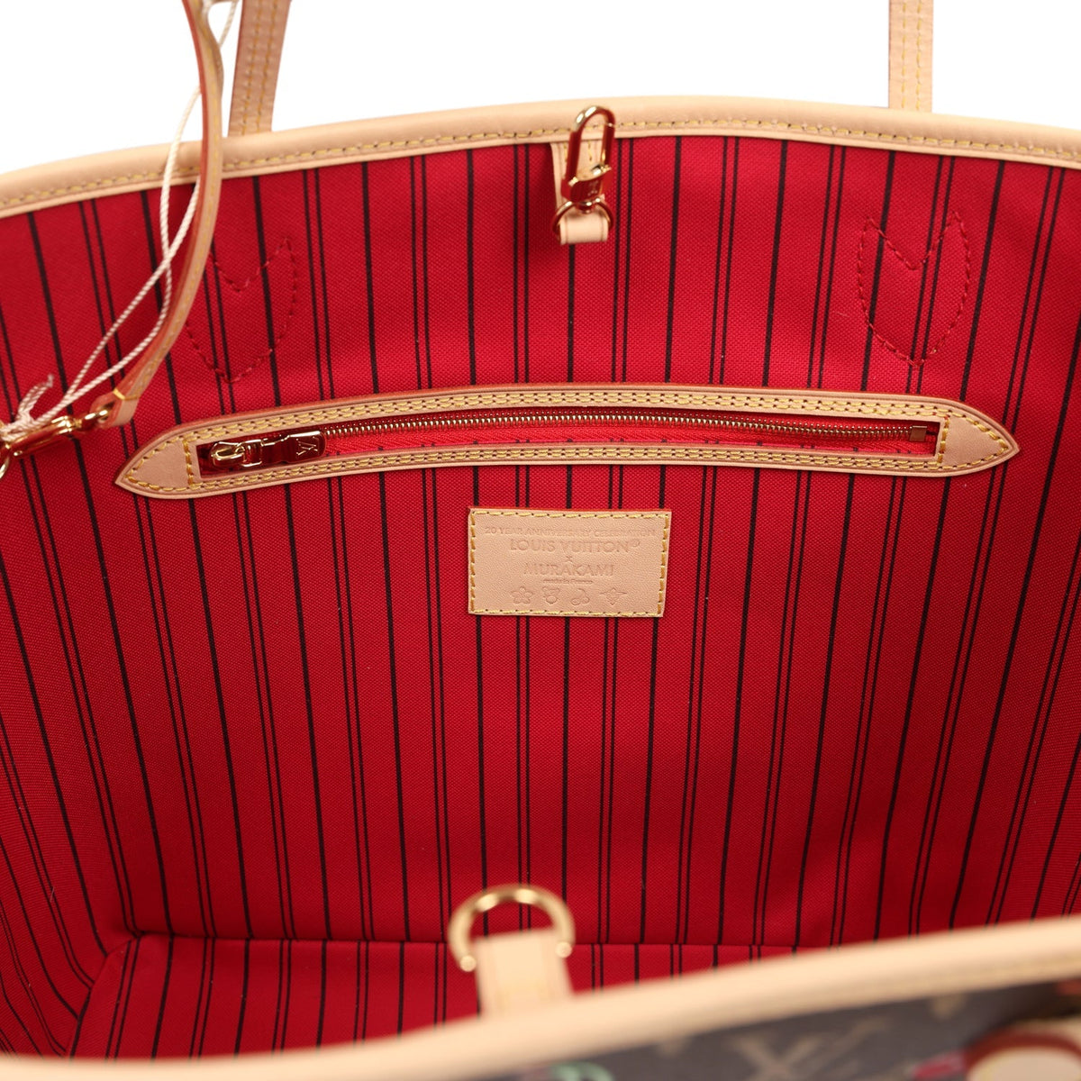 Louis Vuitton X Takashi Murakami Neverfull MM Cherry Brown Monogram Gold Hardware