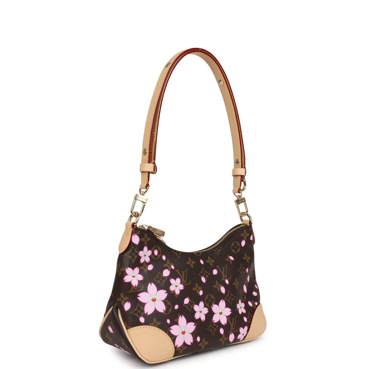 Louis Vuitton X Takashi Murakami Cherry Blossom Boulogne PM Brown Monogram Gold Hardware