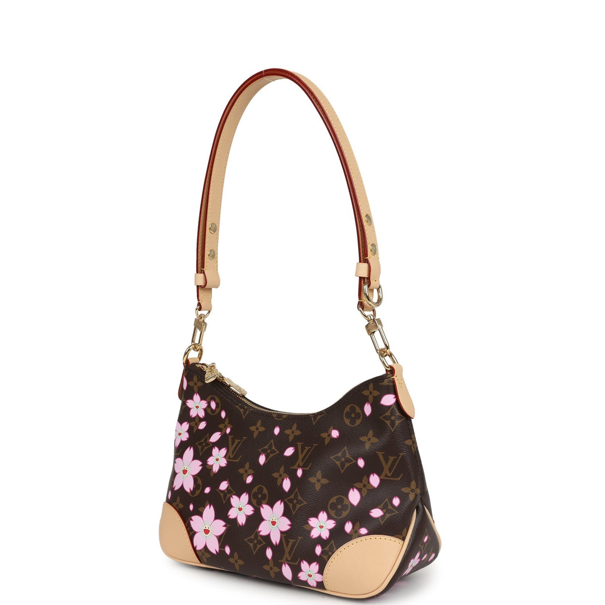 Louis Vuitton X Takashi Murakami Cherry Blossom Boulogne PM Brown Monogram Gold Hardware