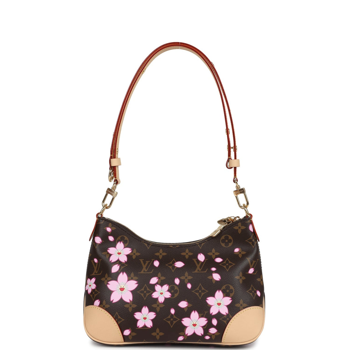 Louis Vuitton X Takashi Murakami Cherry Blossom Boulogne PM Brown Monogram Gold Hardware