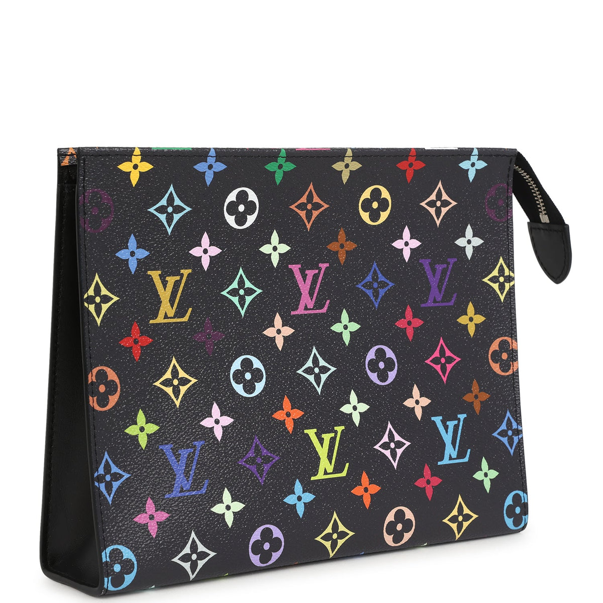 Louis Vuitton X Takashi Murakami Toiletry Pouch Black Multicolored Monogram Silver Hardware