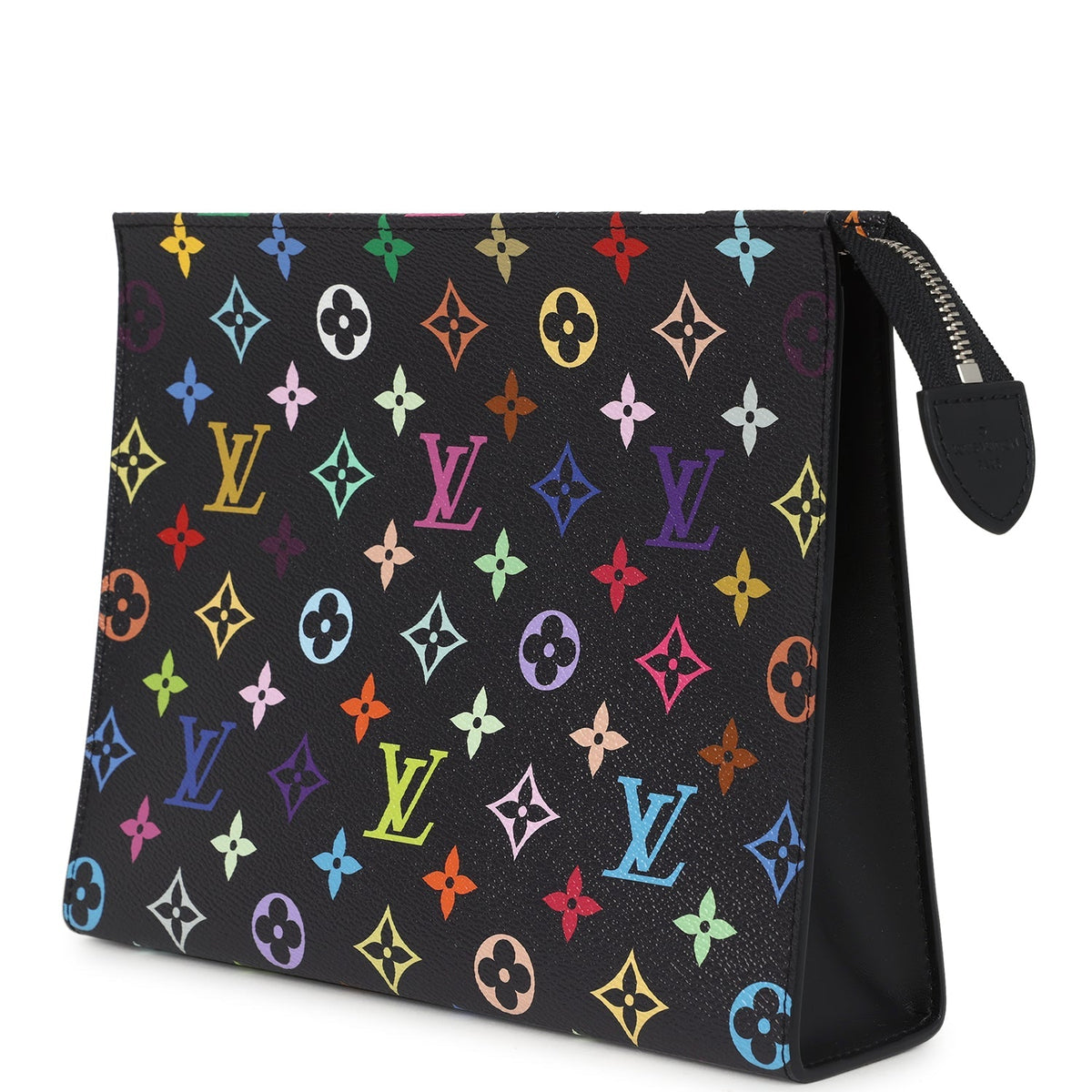 Louis Vuitton X Takashi Murakami Toiletry Pouch Black Multicolored Monogram Silver Hardware