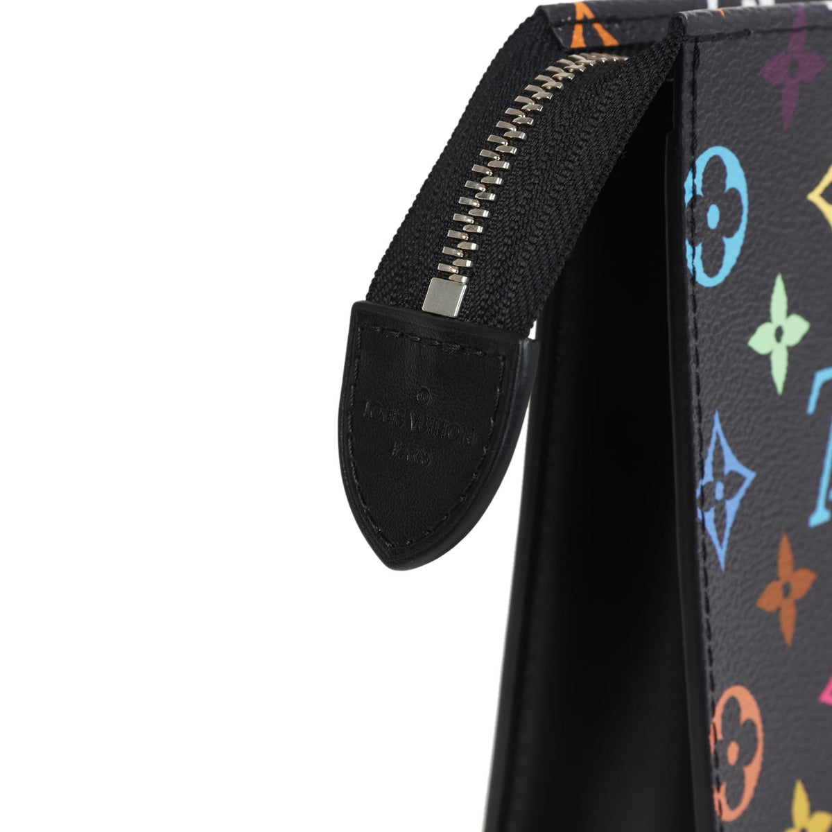 Louis Vuitton X Takashi Murakami Toiletry Pouch Black Multicolored Monogram Silver Hardware