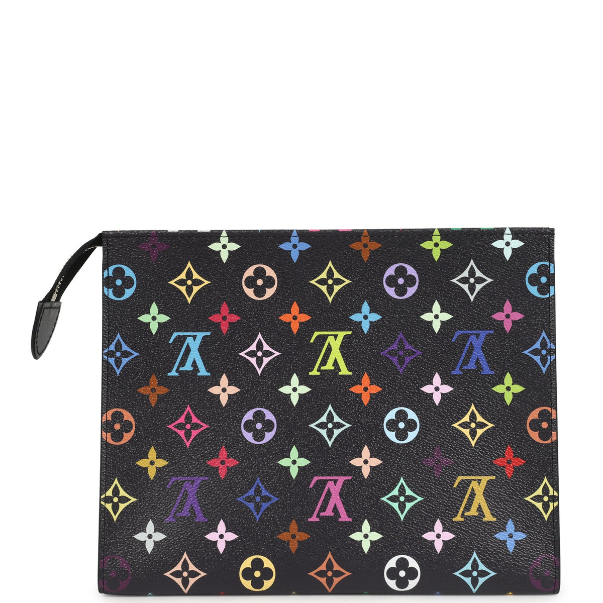 Louis Vuitton X Takashi Murakami Toiletry Pouch Black Multicolored Monogram Silver Hardware