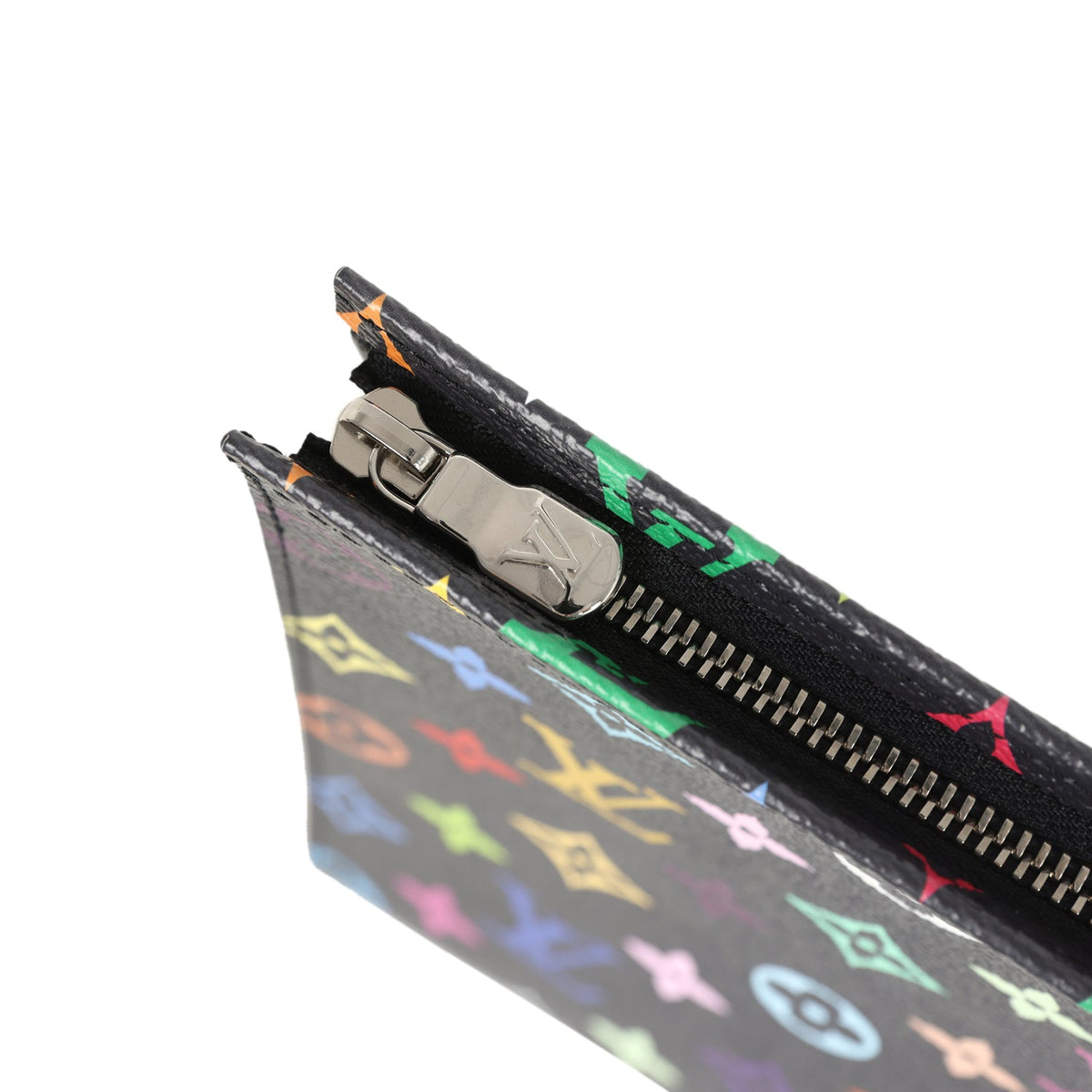 Louis Vuitton X Takashi Murakami Toiletry Pouch Black Multicolored Monogram Silver Hardware