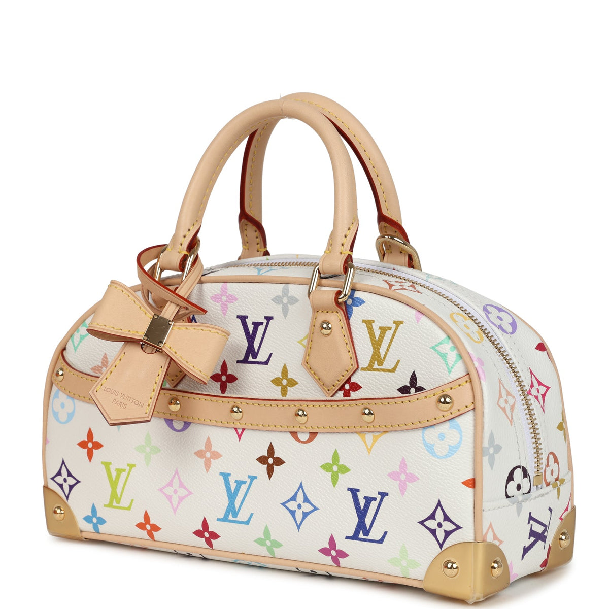 Louis Vuitton X Takashi Murakami East West White Multicolor Monogram Gold Hardware