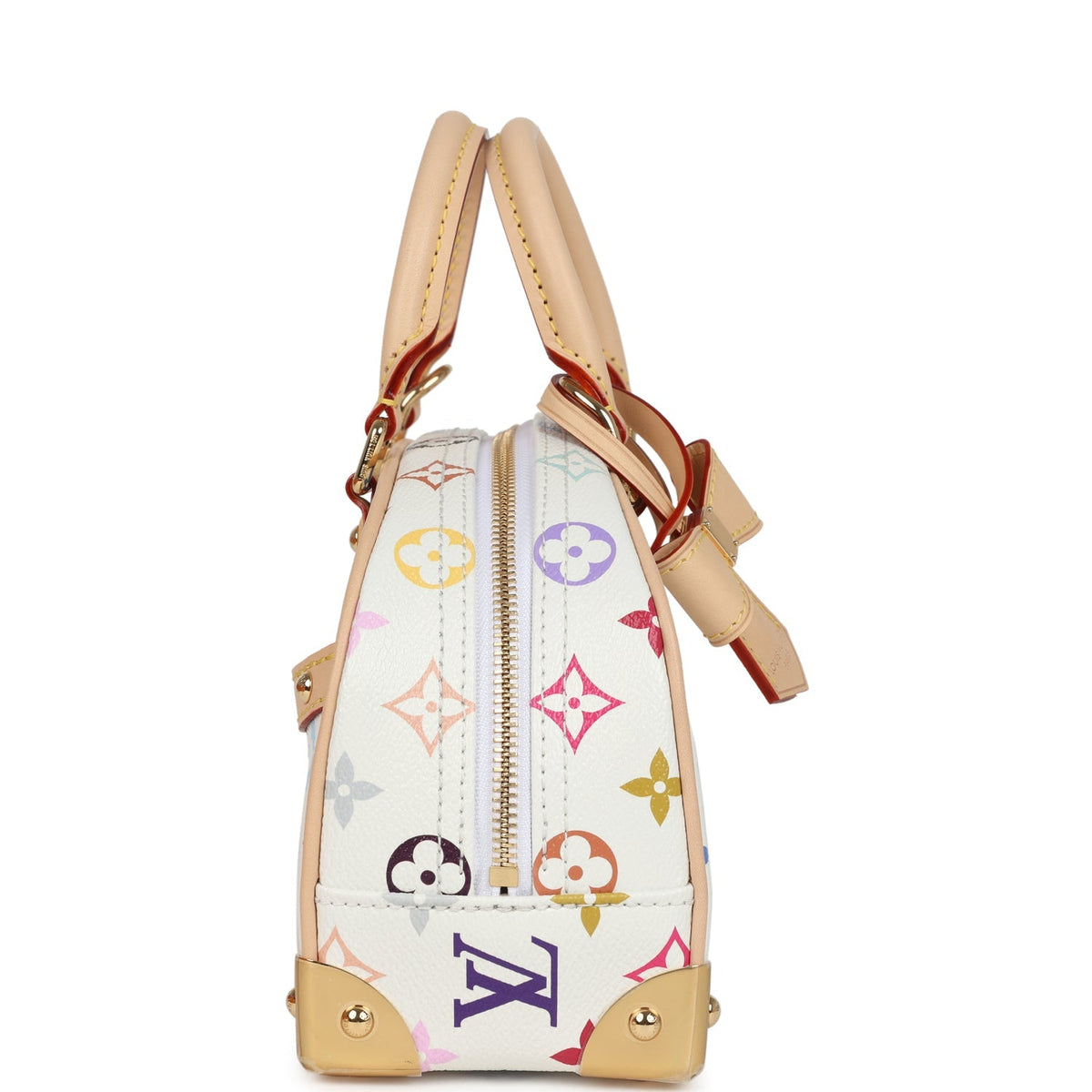Louis Vuitton X Takashi Murakami East West White Multicolor Monogram Gold Hardware