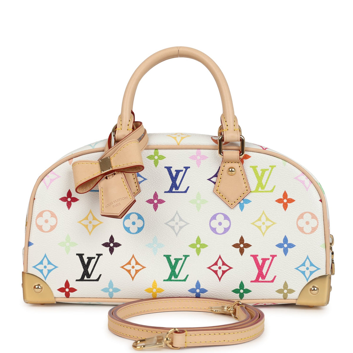 Louis Vuitton X Takashi Murakami East West White Multicolor Monogram Gold Hardware