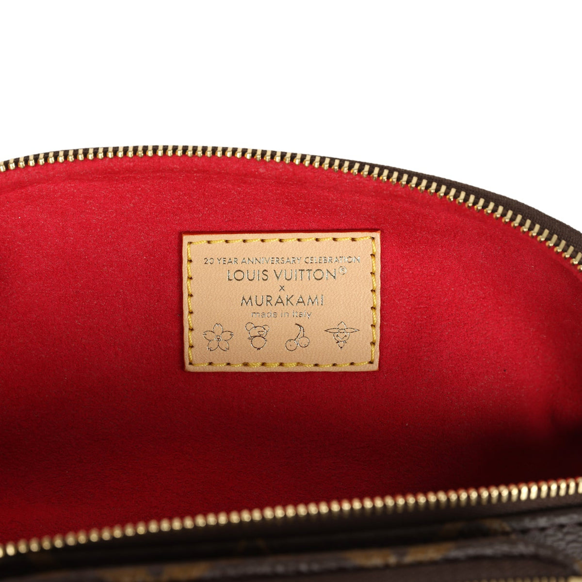 Louis Vuitton X Takashi Murakami Mini Bumbag Cherry Brown Monogram Gold Hardware