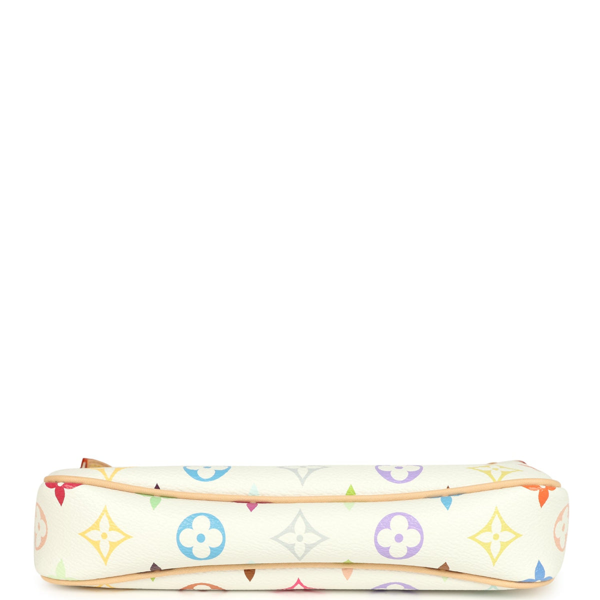 Louis Vuitton X Takashi Murakami Pochette Accessories White Multicolored Monogram Gold Hardware