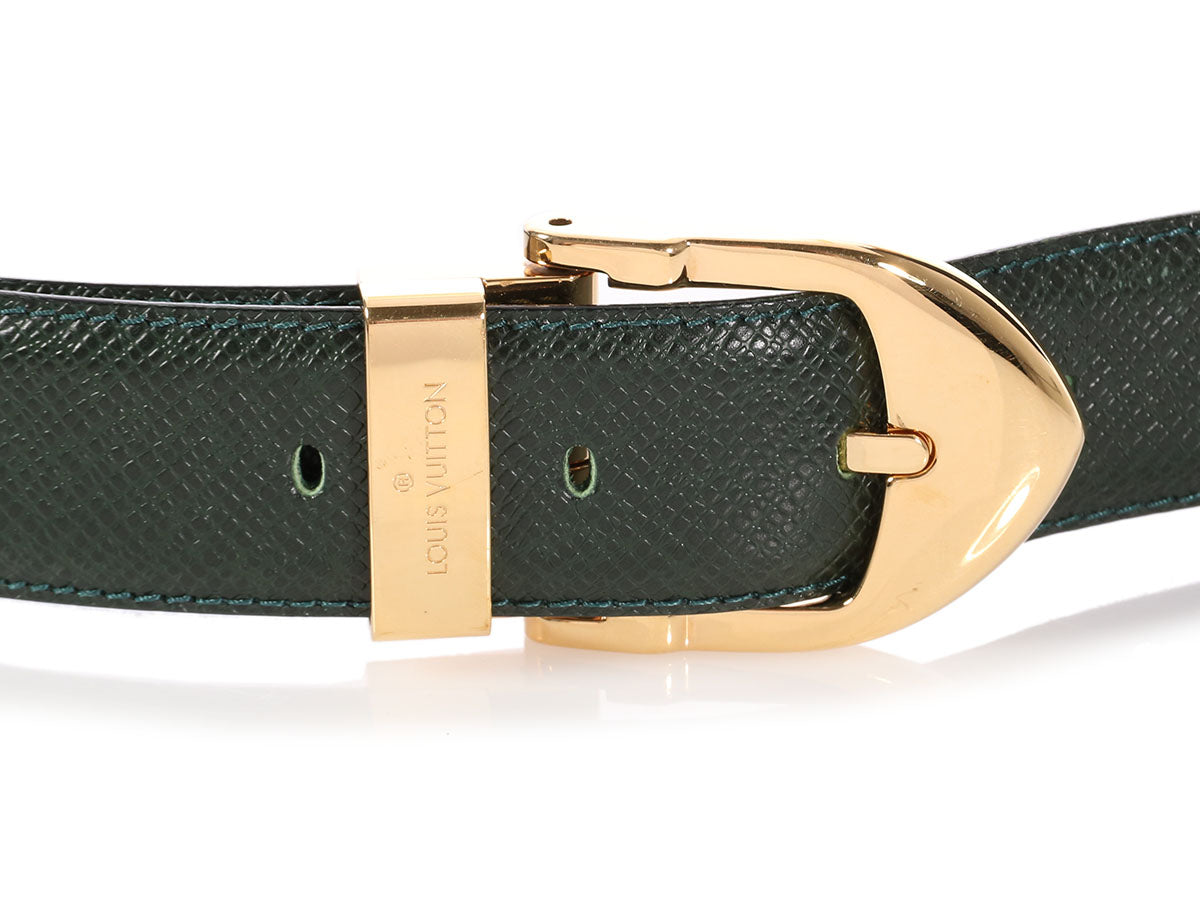 Louis Vuitton Green Taiga Classique Belt