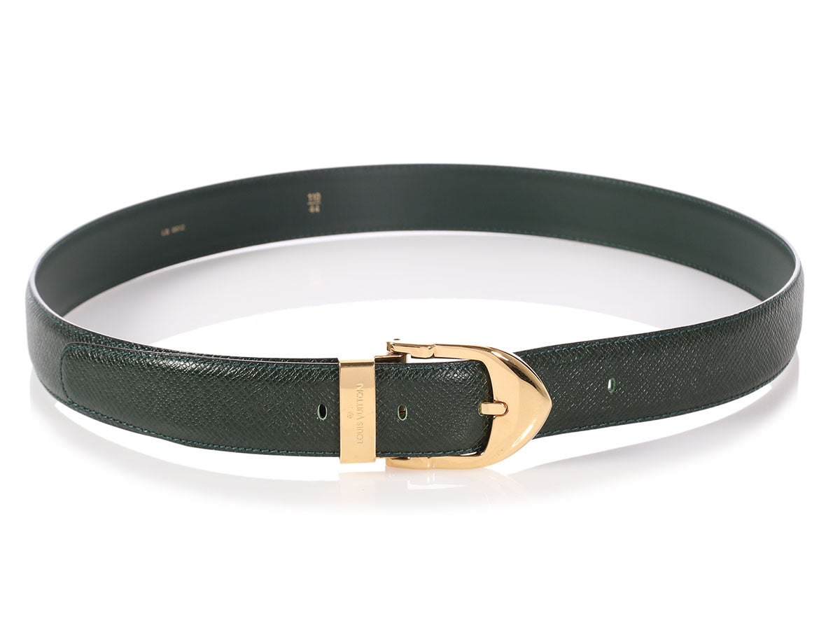 Louis Vuitton Green Taiga Classique Belt