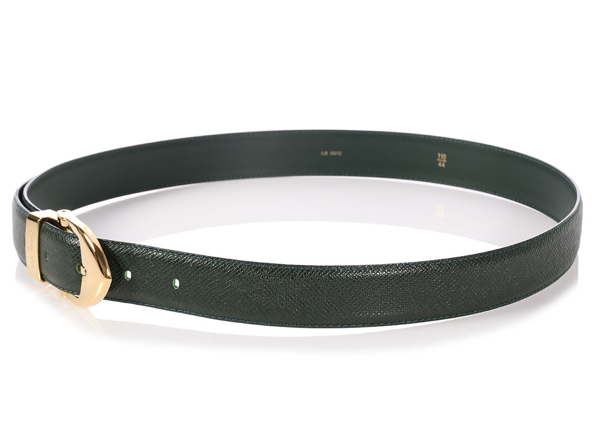 Louis Vuitton Green Taiga Classique Belt
