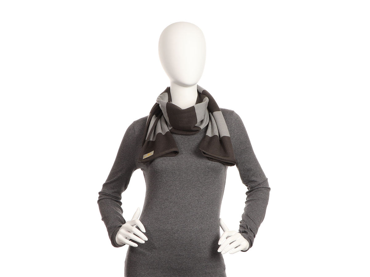 Louis Vuitton Gray Striped Louis Vuitton Cup Scarf