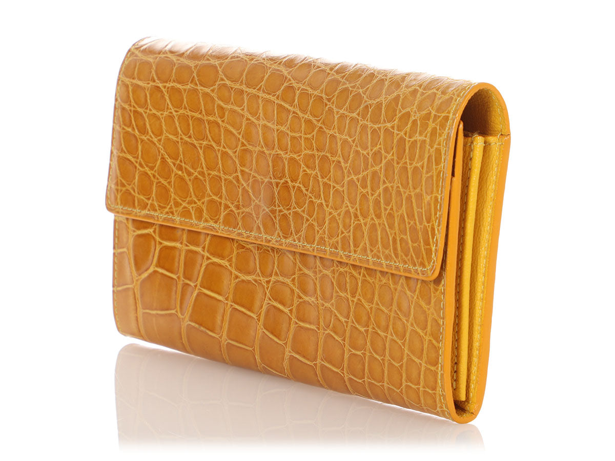 Louis Vuitton Yellow Alligator Long Wallet