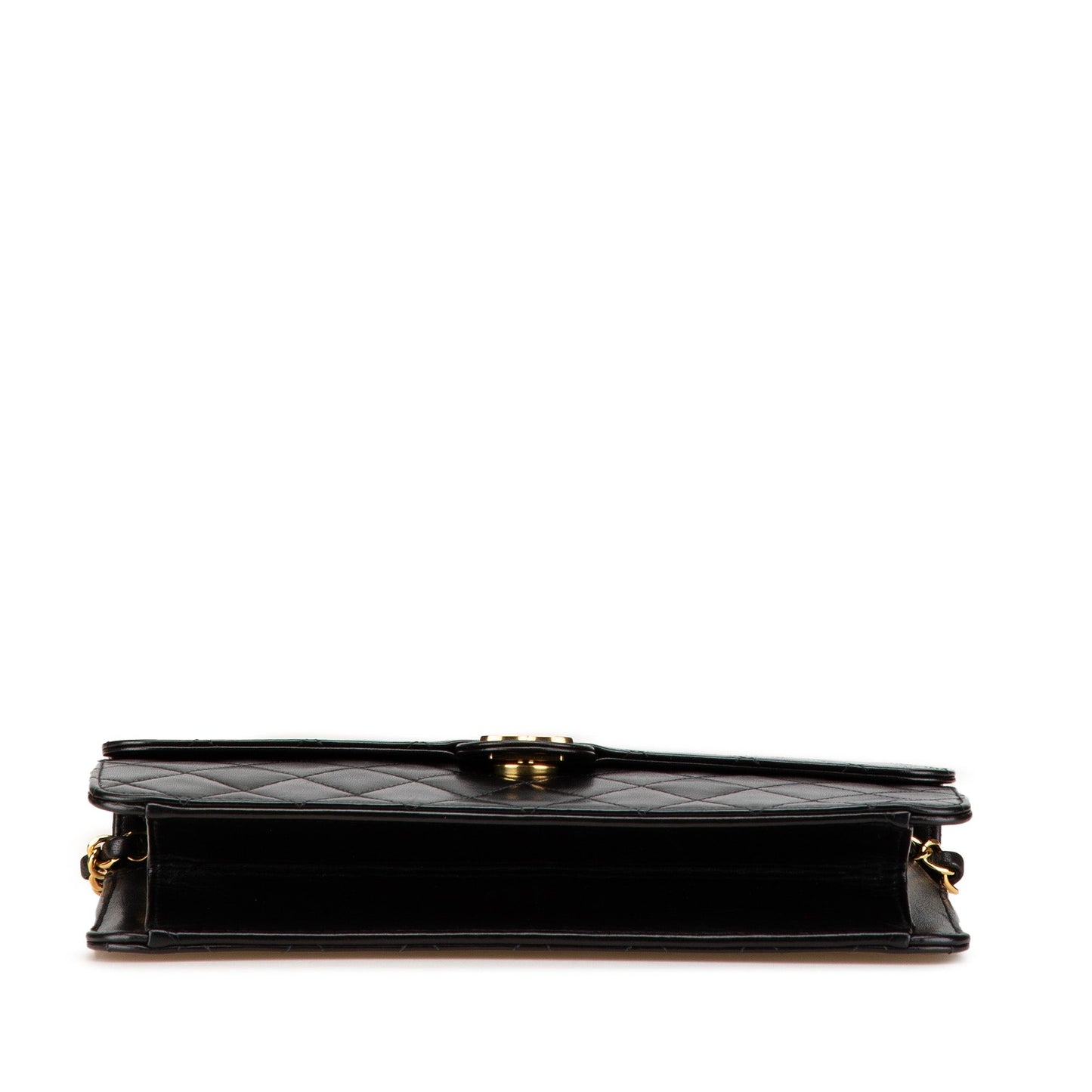 Black Chanel CC Quilted Lambskin Single Flap Crossbody Bag