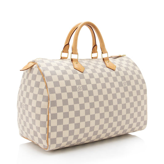 Louis Vuitton Damier Azur Speedy 35 Satchel (SHF-Sjma9Y)