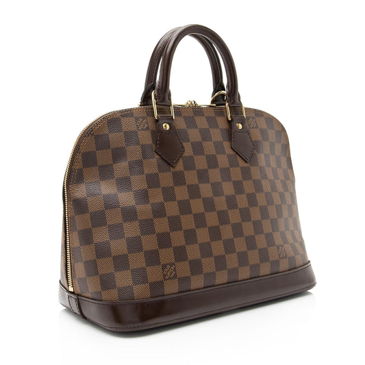 Louis Vuitton Damier Ebene Alma MM Satchel (SHF-23311)