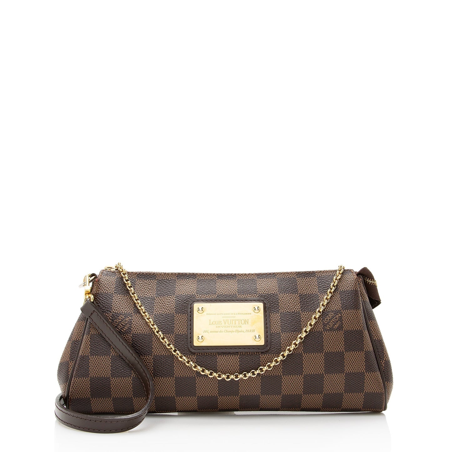 Louis Vuitton Damier Ebene Eva Clutch (SHF-22505)