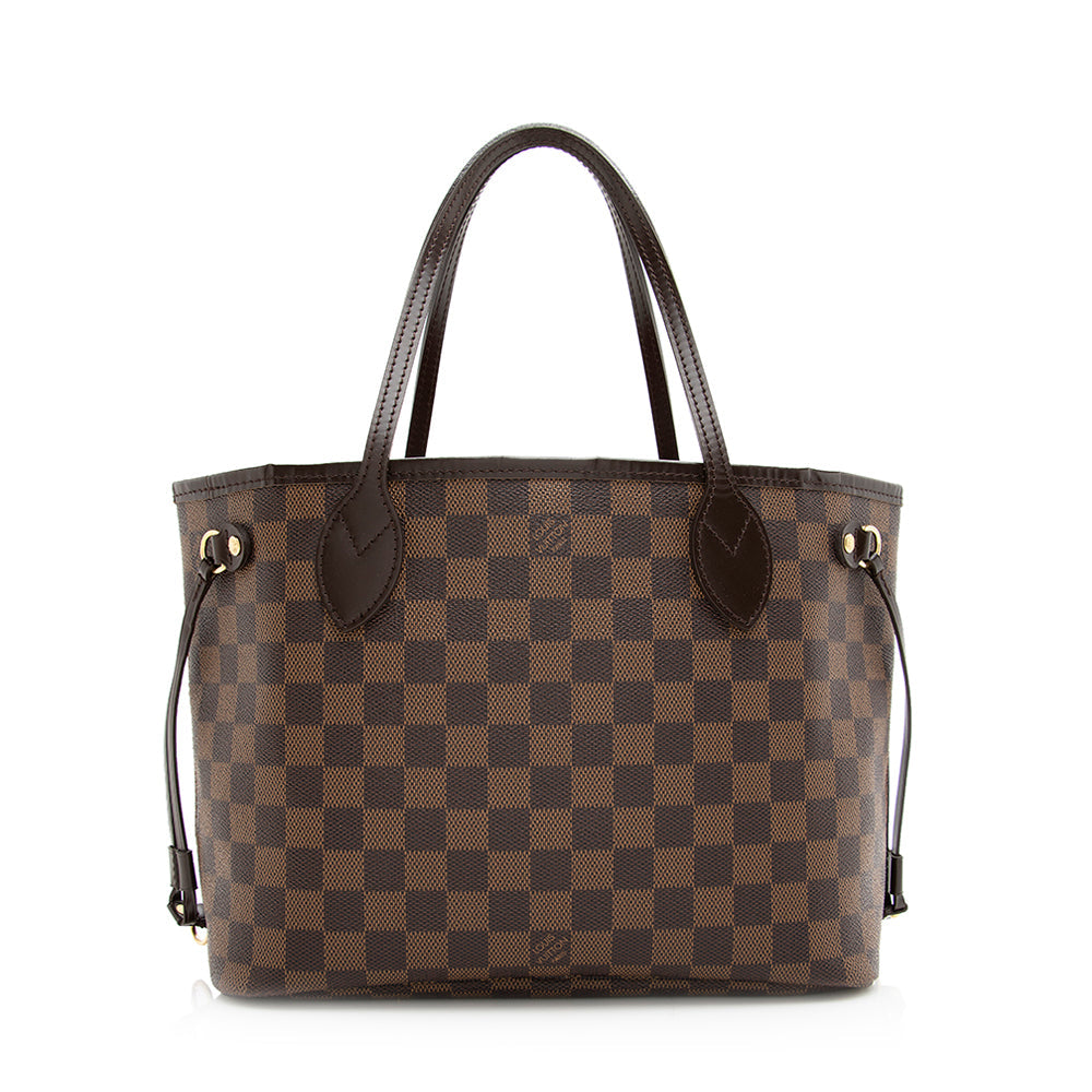 Louis Vuitton Damier Ebene Neverfull PM Tote (SHF-20331)