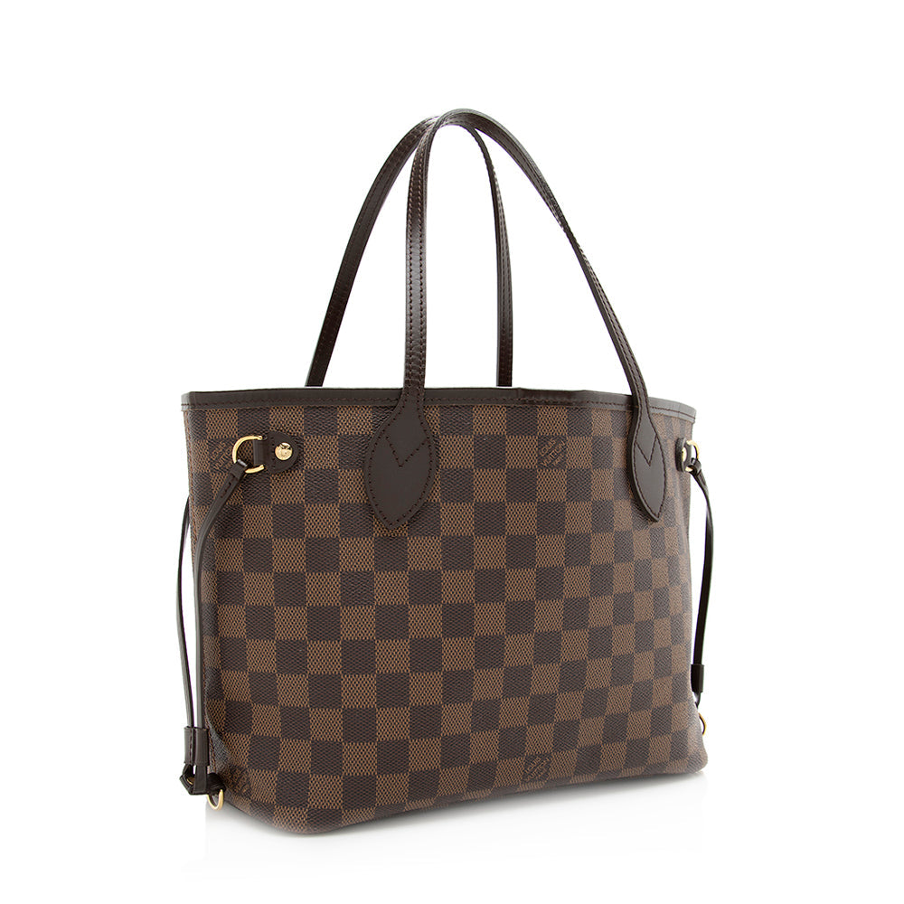 Louis Vuitton Damier Ebene Neverfull PM Tote (SHF-20331)