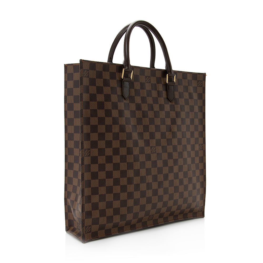 Louis Vuitton Damier Ebene Sac Plat Tote (SHF-20478)