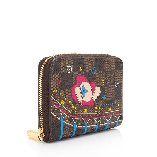 Louis Vuitton Limited Edition Damier Ebene Animation Vivienne Roller Coaster Zip (SHF-C3yTqI)