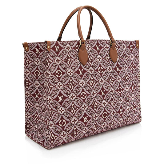 Louis Vuitton Limited Edition Jacquard Since 1854 Onthego GM Tote (SHF-8Ps372)