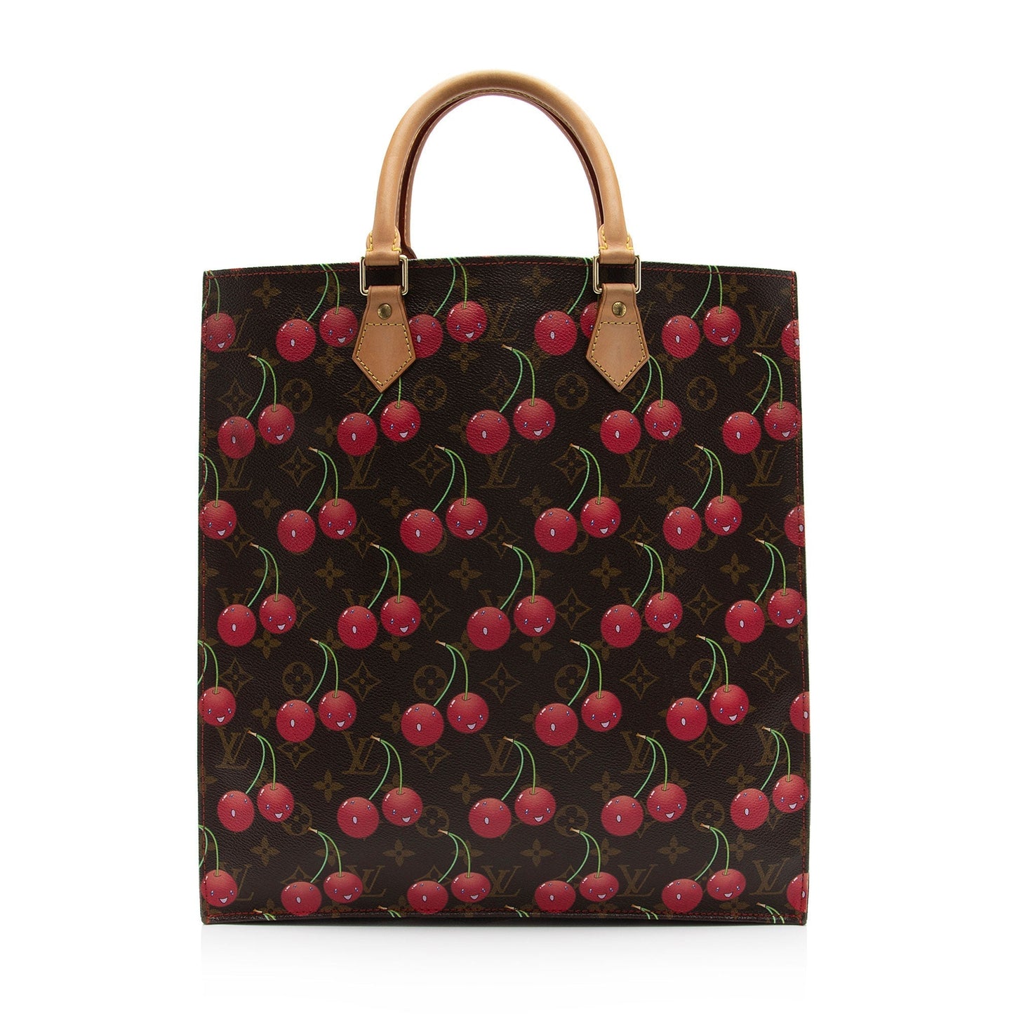 Louis Vuitton Limited Edition Monogram Canvas Cerises Sac Plat Tote (SHF-Oc84Cp)