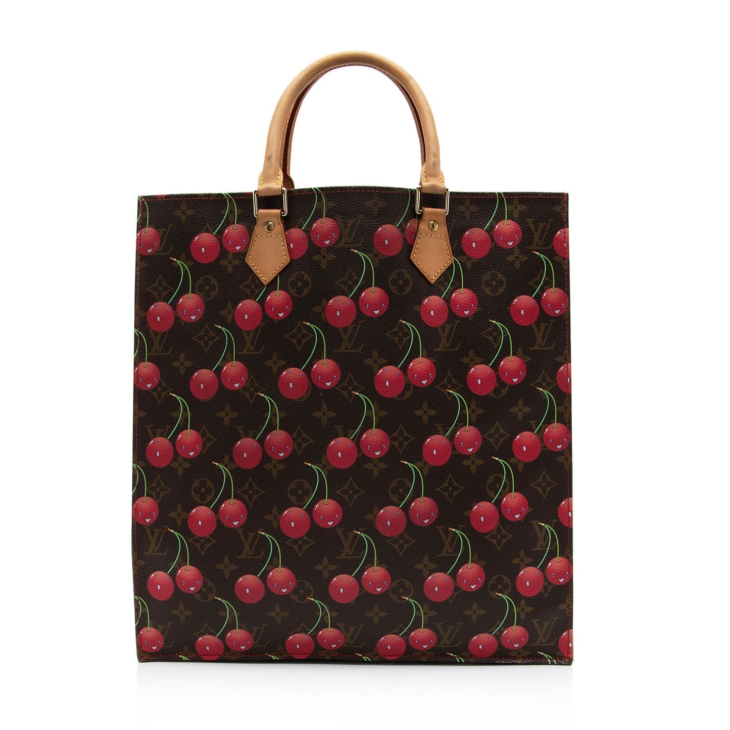 Louis Vuitton Limited Edition Monogram Canvas Cerises Sac Plat Tote (SHF-Oc84Cp)