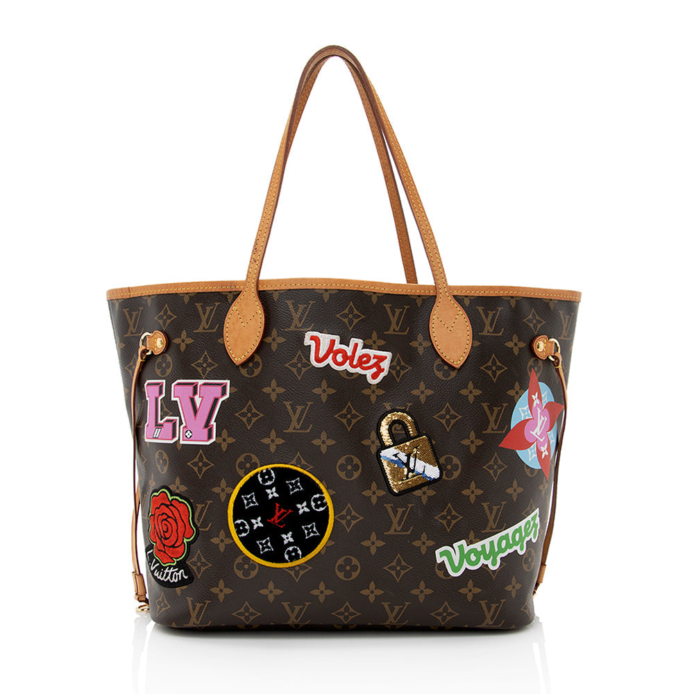 Louis Vuitton Monogram Canvas Patches Neverfull MM Tote (SHF-20704)