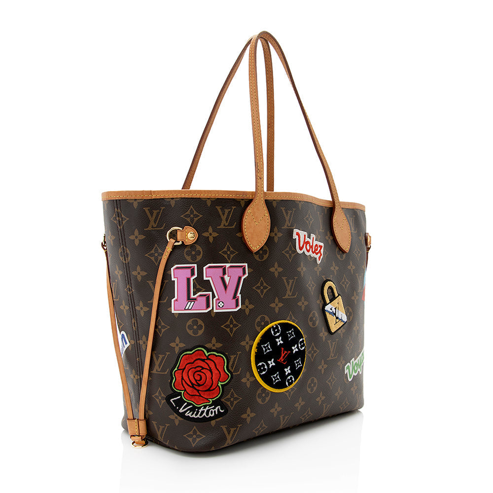 Louis Vuitton Monogram Canvas Patches Neverfull MM Tote (SHF-20704)