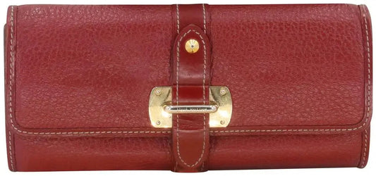 Louis Vuitton Pebbled Leather Strap Buckle Long Continental Wallet LV-W0930P-0414