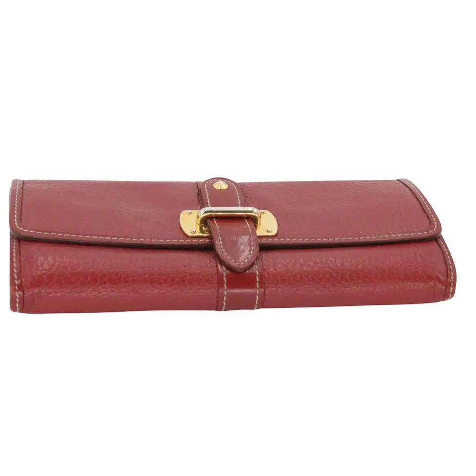 Louis Vuitton Pebbled Leather Strap Buckle Long Continental Wallet LV-W0930P-0414