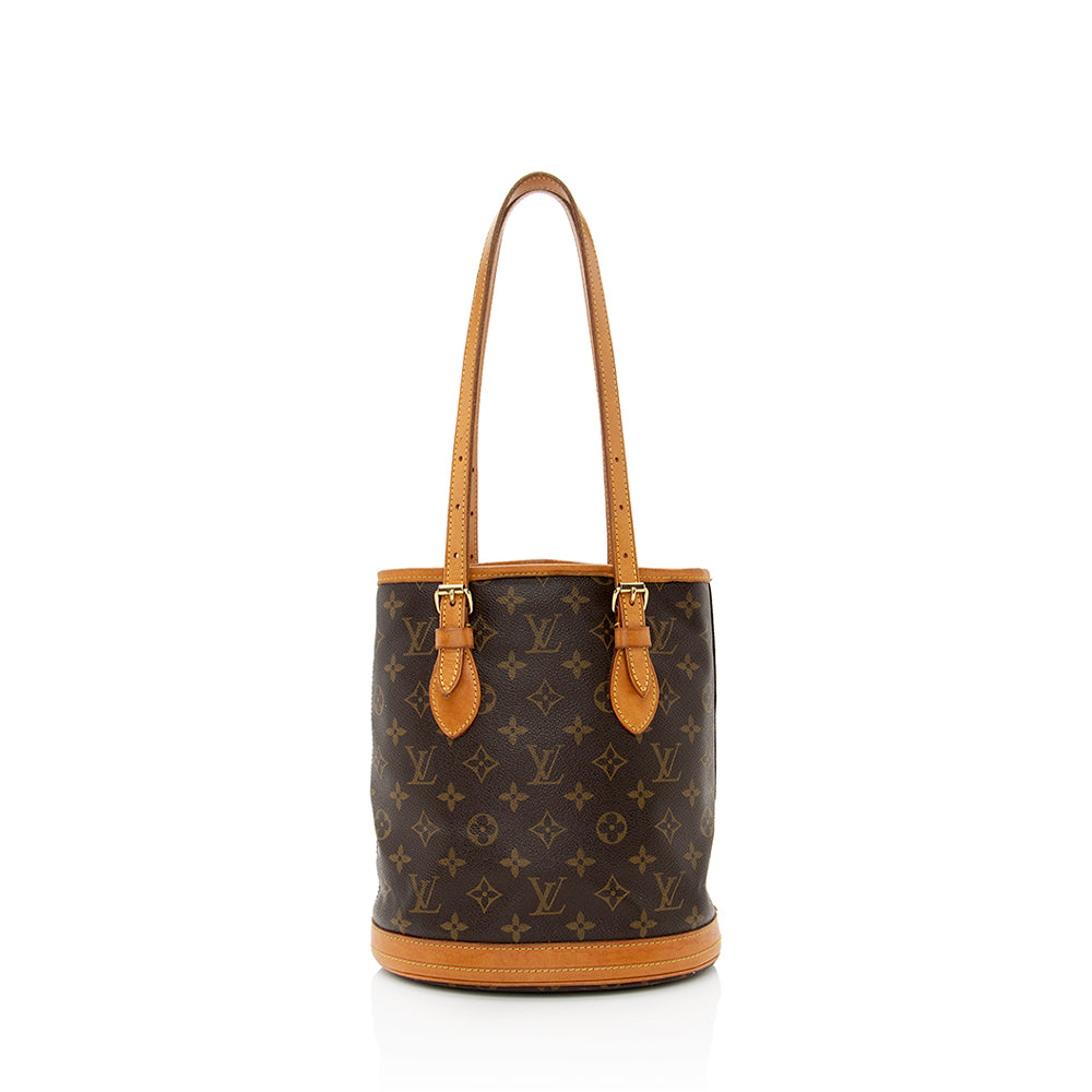 Louis Vuitton Vintage Monogram Canvas Petit Bucket Tote (SHF-21631)