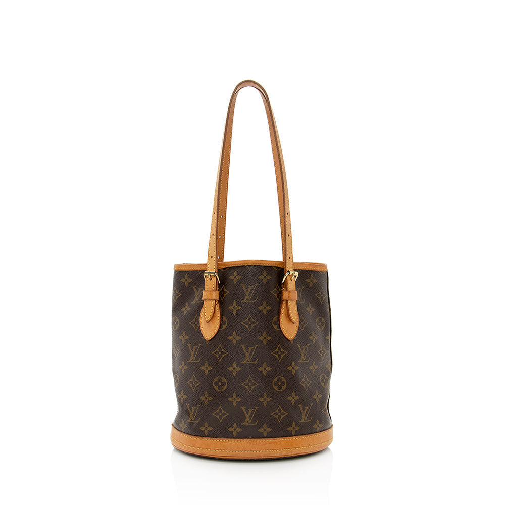 Louis Vuitton Vintage Monogram Canvas Petit Bucket Tote (SHF-21631)