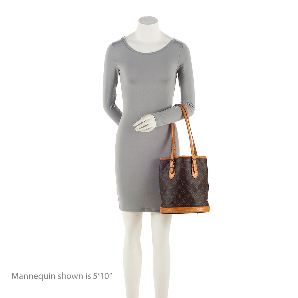 Louis Vuitton Vintage Monogram Canvas Petit Bucket Tote (SHF-21631)