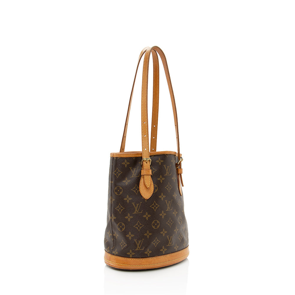 Louis Vuitton Vintage Monogram Canvas Petit Bucket Tote (SHF-21631)