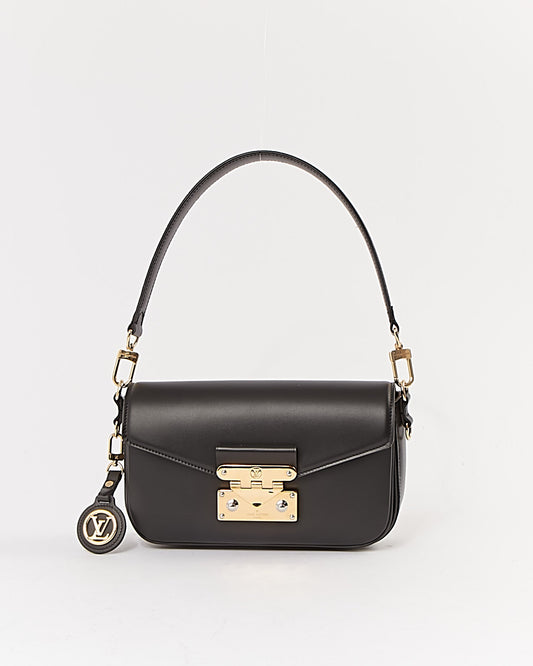 Louis Vuitton Black Leather Monogram Canvas Swing Bag