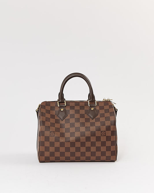 Louis Vuitton Damier Ebene Canvas Speedy 25 Bandouliere Bag