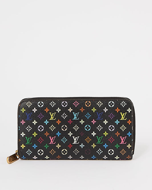 Louis Vuitton Monogram Black Multicolore Murakami Zippy Wallet