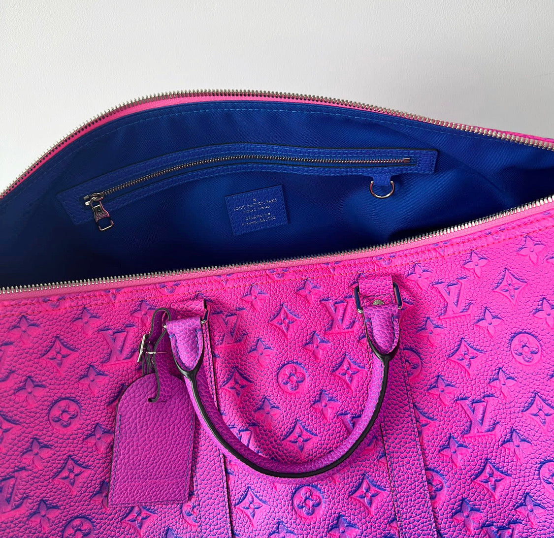 Louis Vuitton Pink Fluorescent Keepall 50