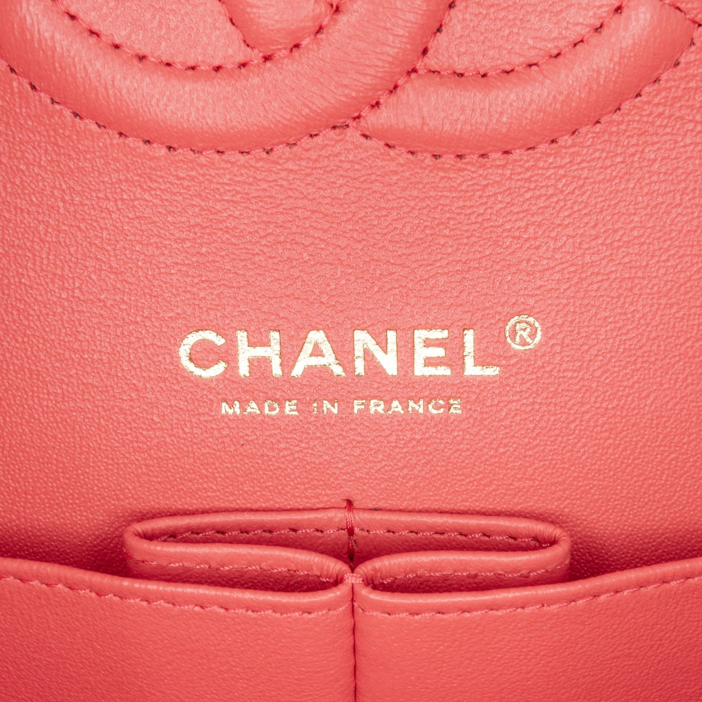 Red Chanel Medium Classic Chevron Lambskin Double Flap Shoulder Bag
