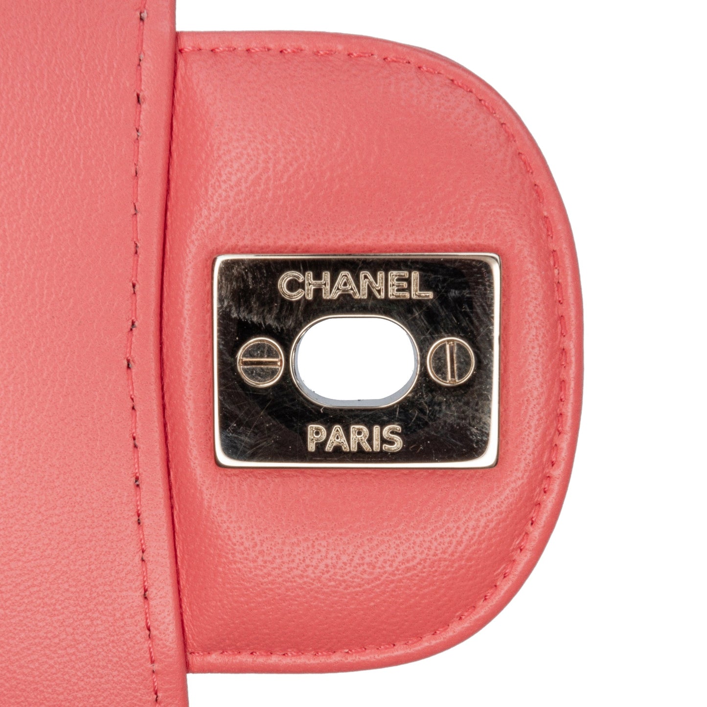 Red Chanel Medium Classic Chevron Lambskin Double Flap Shoulder Bag