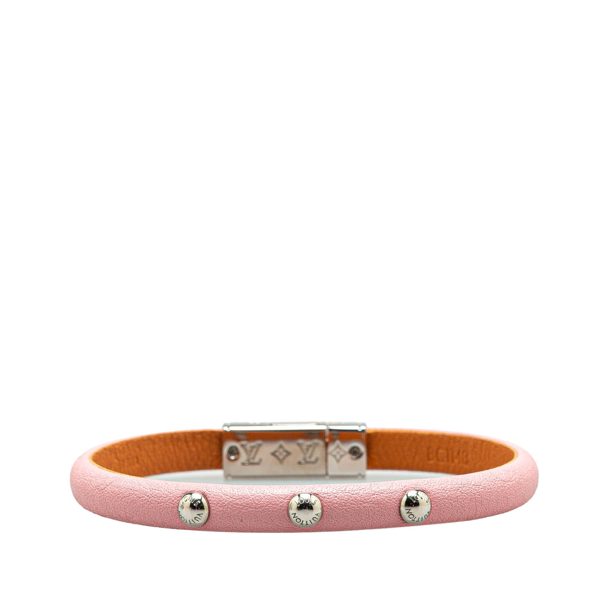 Pink Louis Vuitton Leather LV Confidential Bracelet