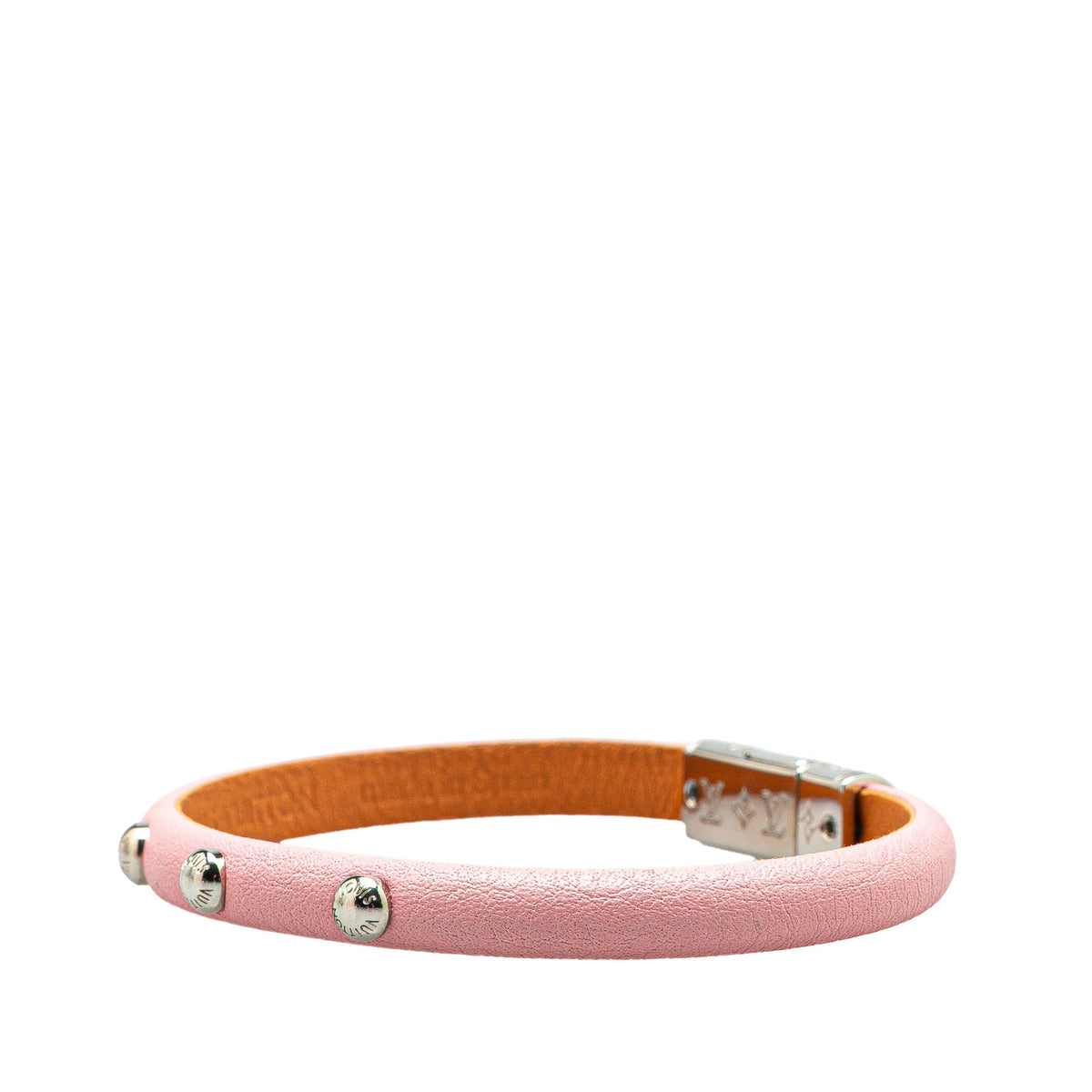 Pink Louis Vuitton Leather LV Confidential Bracelet