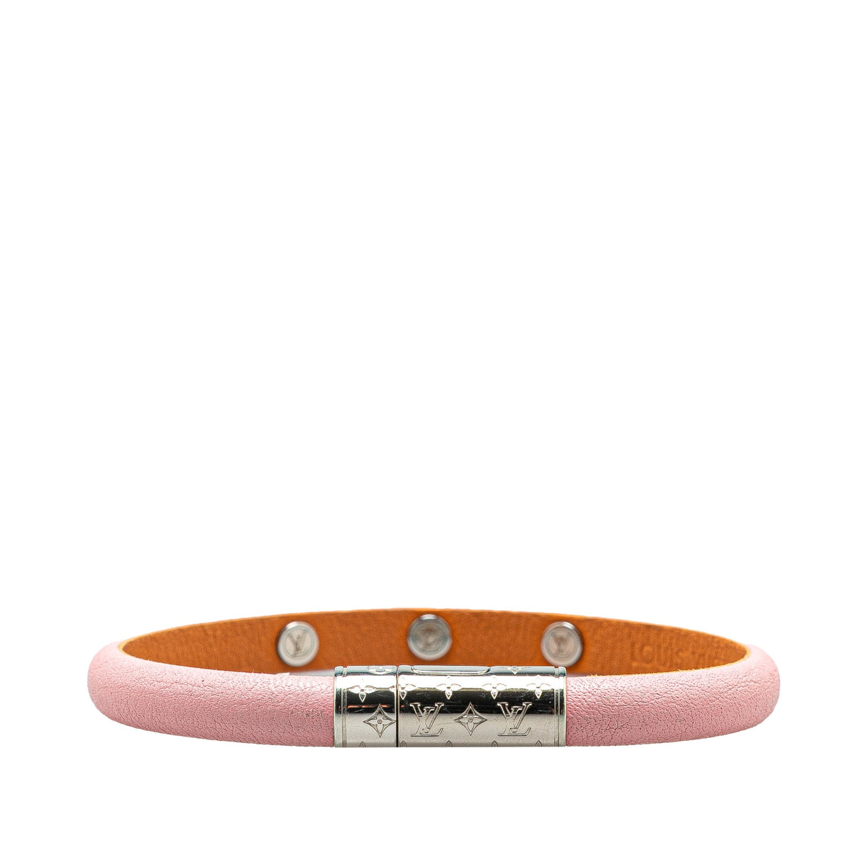 Pink Louis Vuitton Leather LV Confidential Bracelet