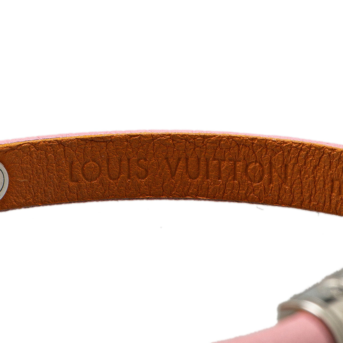 Pink Louis Vuitton Leather LV Confidential Bracelet