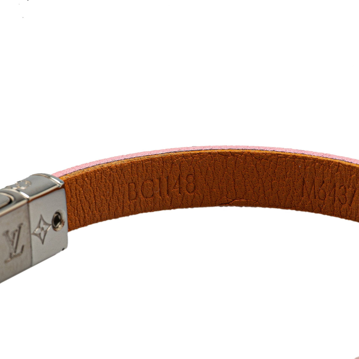 Pink Louis Vuitton Leather LV Confidential Bracelet