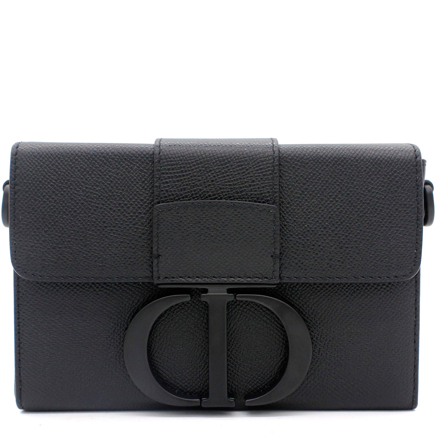 Dior 30 Montaigne Box Bag Black Ultramatte Grained Calfskin